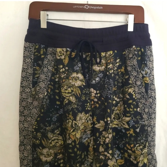 Anthropologie *In Navy Paisley* Green Baggy The Nomad Joggers Small - Picture 3 of 10